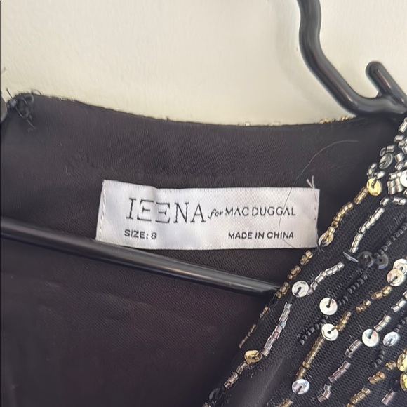 Mac Duggal Blue Sequin Embellished Plunge Maxi Dress - Picture 5 of 13